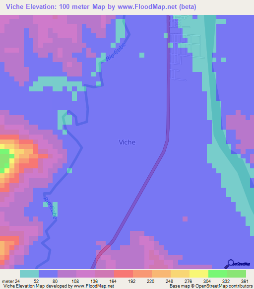 Viche,Ecuador Elevation Map