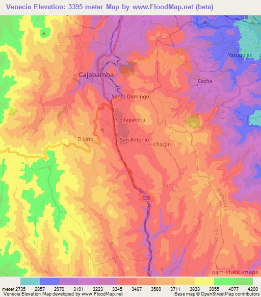 Venecia,Ecuador Elevation Map