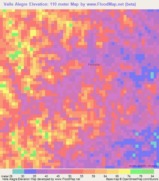 Valle Alegre,Ecuador Elevation Map