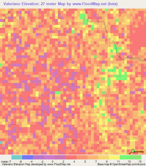 Valeriano,Ecuador Elevation Map