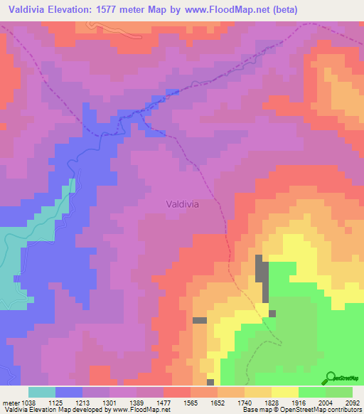 Valdivia,Ecuador Elevation Map