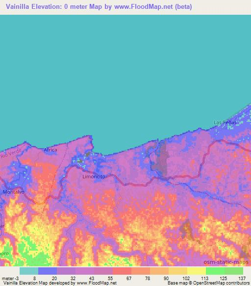 Vainilla,Ecuador Elevation Map