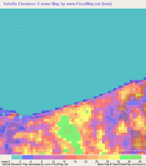 Vainilla,Ecuador Elevation Map