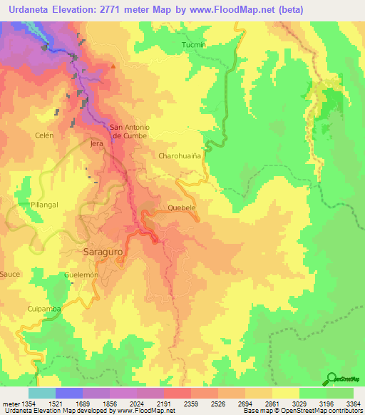 Urdaneta,Ecuador Elevation Map