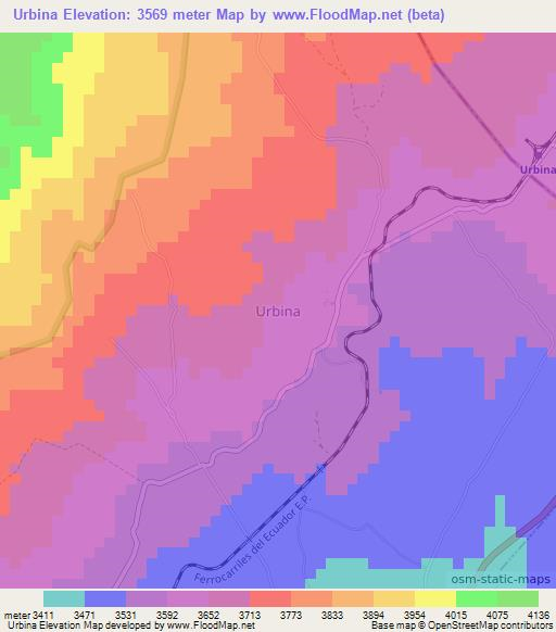 Urbina,Ecuador Elevation Map