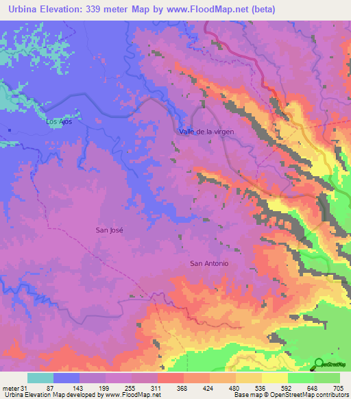 Urbina,Ecuador Elevation Map