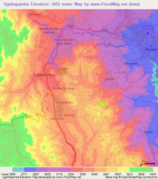 Ugshapamba,Ecuador Elevation Map