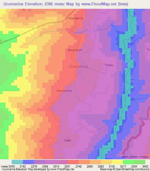 Ucumarina,Ecuador Elevation Map