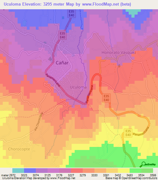 Uculoma,Ecuador Elevation Map