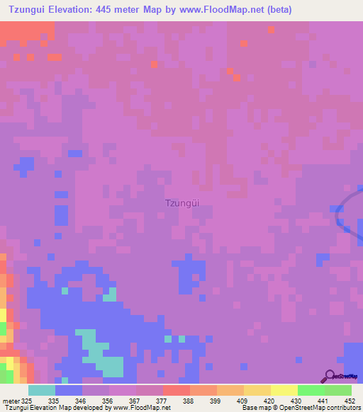 Tzungui,Ecuador Elevation Map