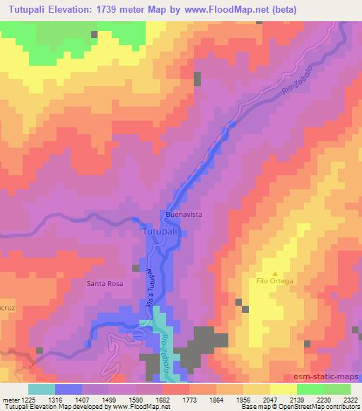 Tutupali,Ecuador Elevation Map