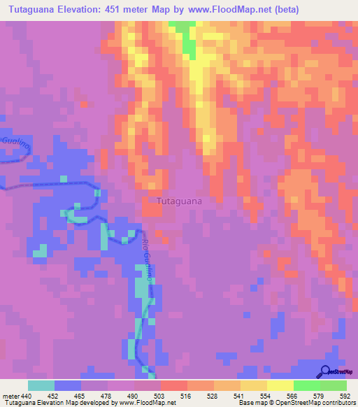 Tutaguana,Ecuador Elevation Map