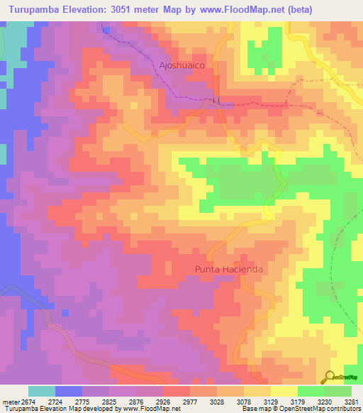 Turupamba,Ecuador Elevation Map