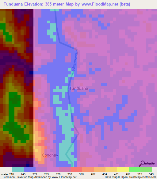 Tunduana,Ecuador Elevation Map