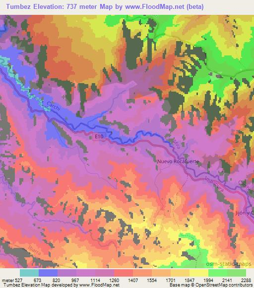 Tumbez,Ecuador Elevation Map