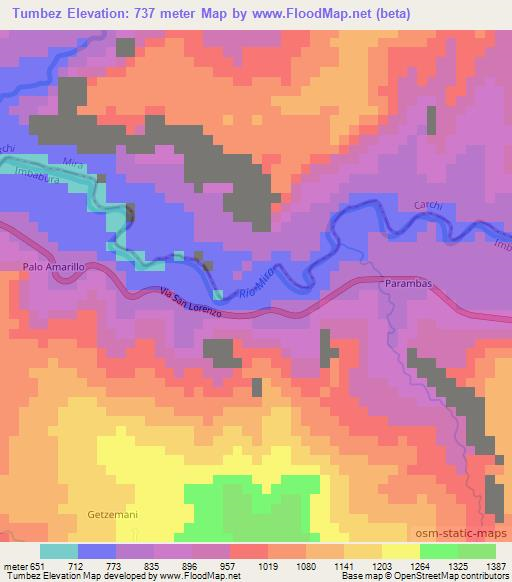 Tumbez,Ecuador Elevation Map