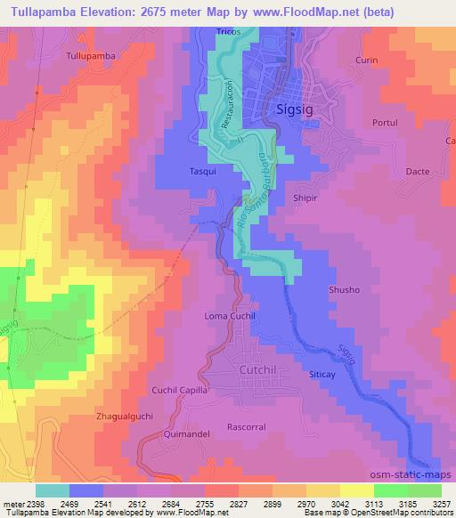 Tullapamba,Ecuador Elevation Map