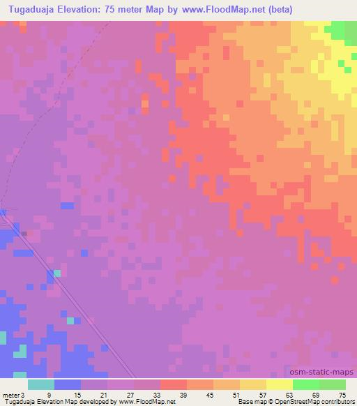 Tugaduaja,Ecuador Elevation Map