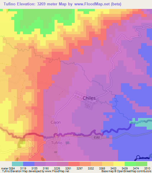 Tufino,Ecuador Elevation Map