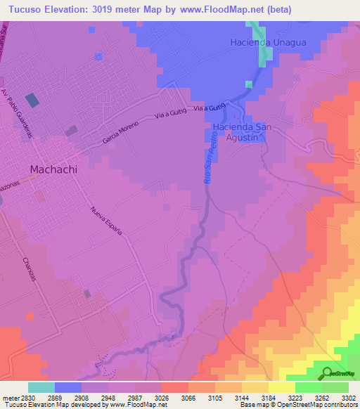 Tucuso,Ecuador Elevation Map