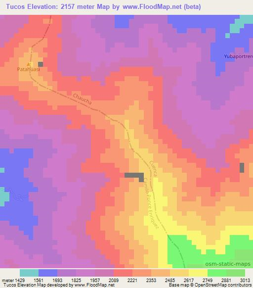 Tucos,Ecuador Elevation Map