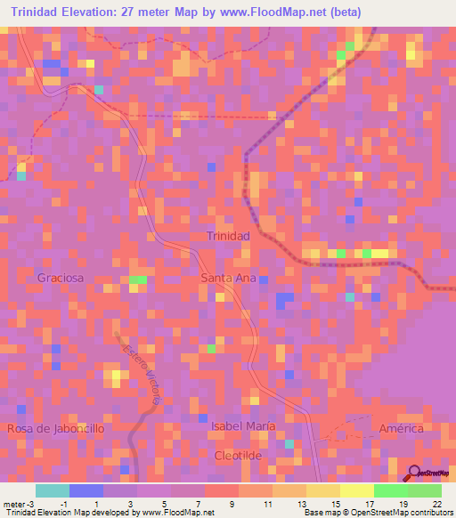 Trinidad,Ecuador Elevation Map