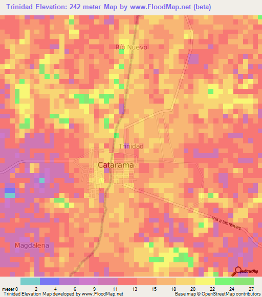 Trinidad,Ecuador Elevation Map