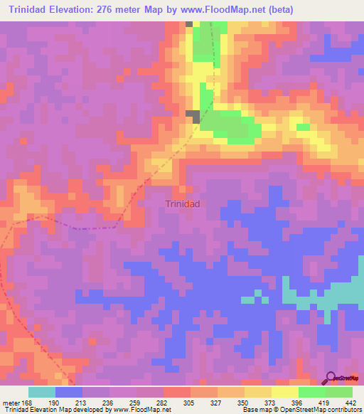 Trinidad,Ecuador Elevation Map