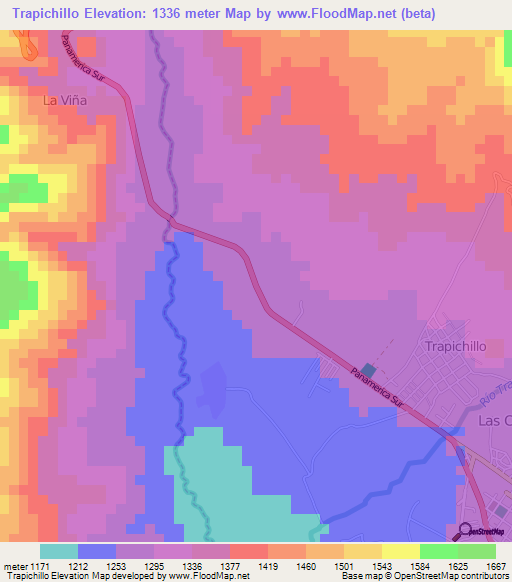 Trapichillo,Ecuador Elevation Map