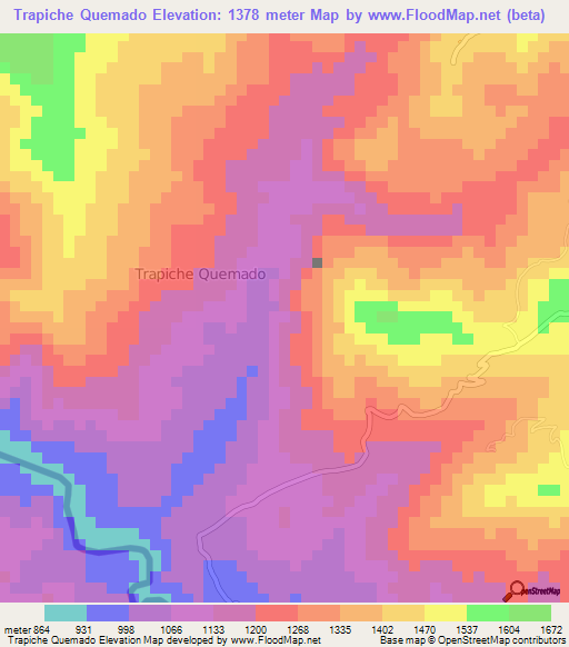 Trapiche Quemado,Ecuador Elevation Map