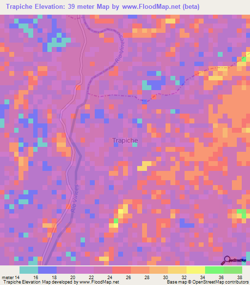 Trapiche,Ecuador Elevation Map