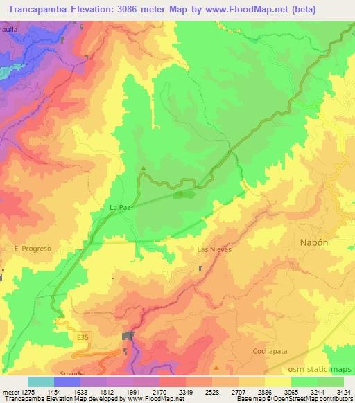 Trancapamba,Ecuador Elevation Map