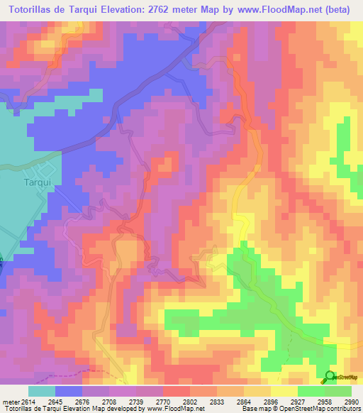 Totorillas de Tarqui,Ecuador Elevation Map