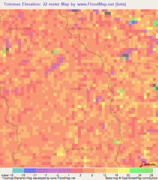 Totomes,Ecuador Elevation Map