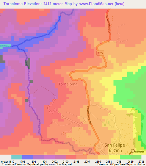 Tornaloma,Ecuador Elevation Map