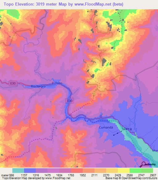 Topo,Ecuador Elevation Map