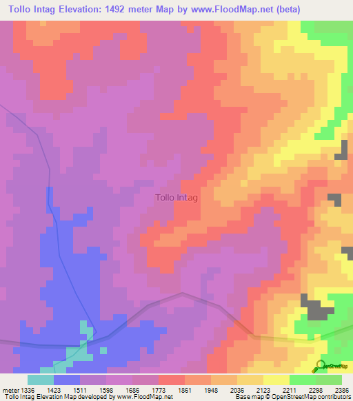 Tollo Intag,Ecuador Elevation Map