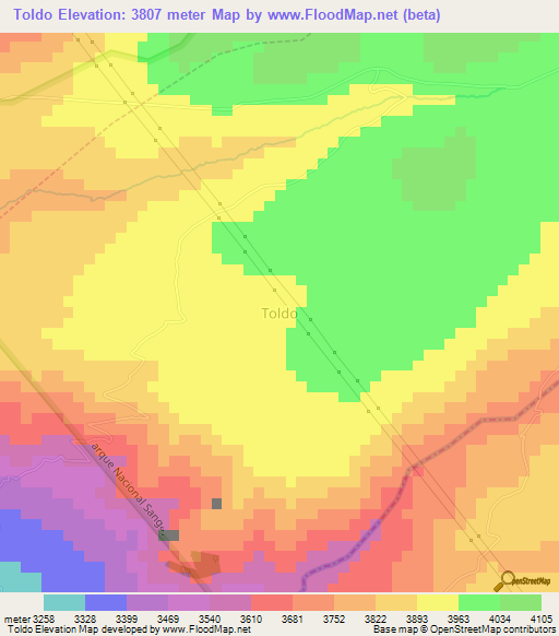 Toldo,Ecuador Elevation Map