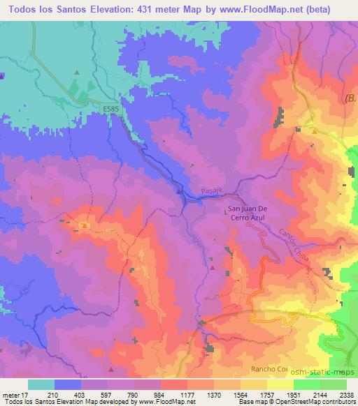 Todos los Santos,Ecuador Elevation Map