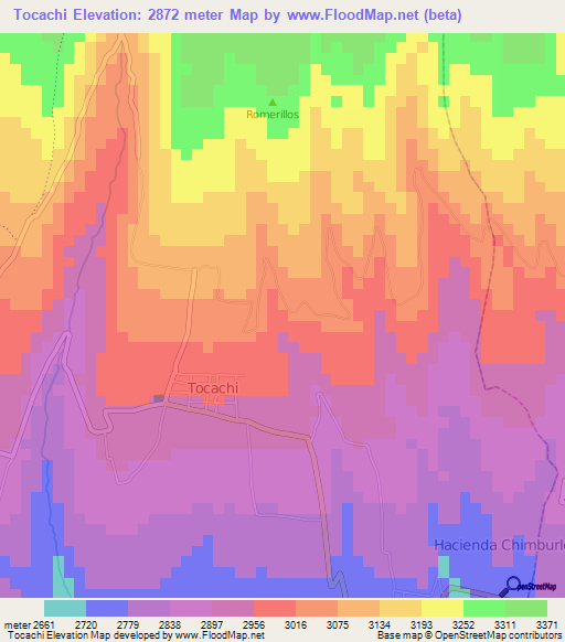 Tocachi,Ecuador Elevation Map