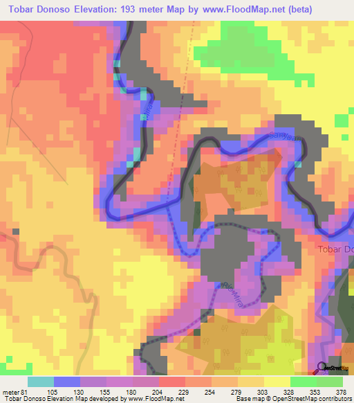 Tobar Donoso,Ecuador Elevation Map