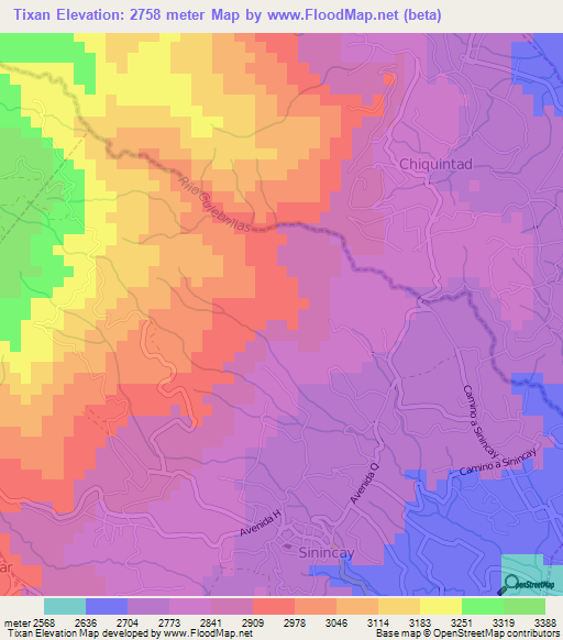 Tixan,Ecuador Elevation Map