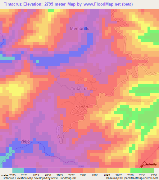 Tintacruz,Ecuador Elevation Map