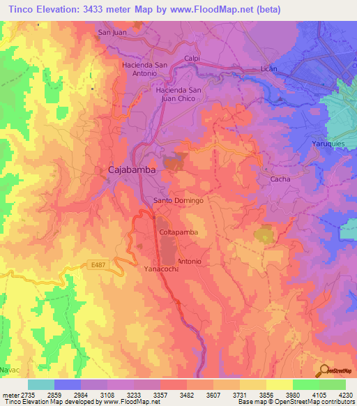 Tinco,Ecuador Elevation Map