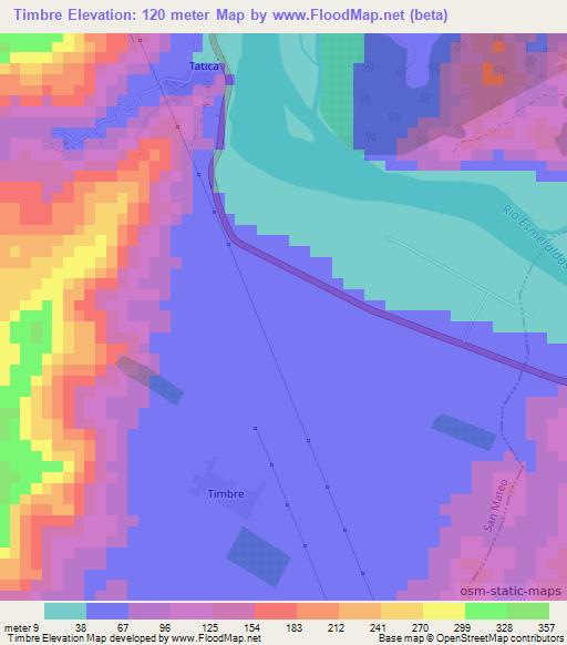 Timbre,Ecuador Elevation Map