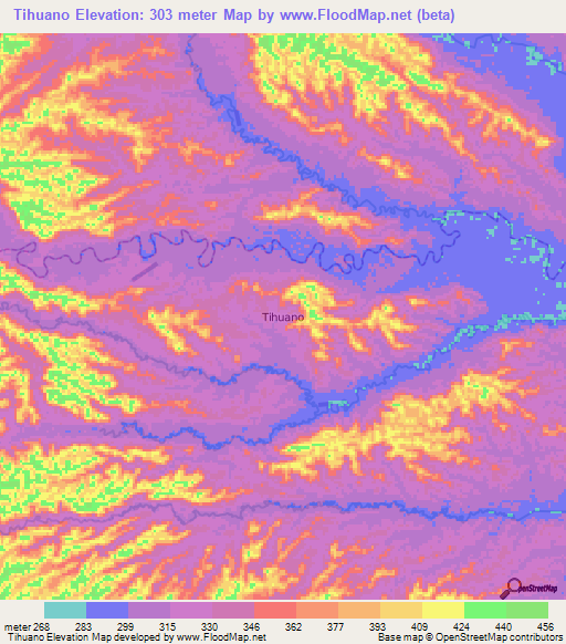 Tihuano,Ecuador Elevation Map