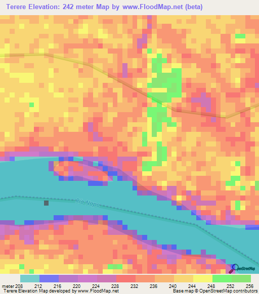 Terere,Ecuador Elevation Map