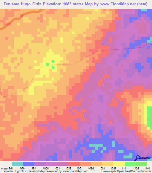 Teniente Hugo Ortiz,Ecuador Elevation Map