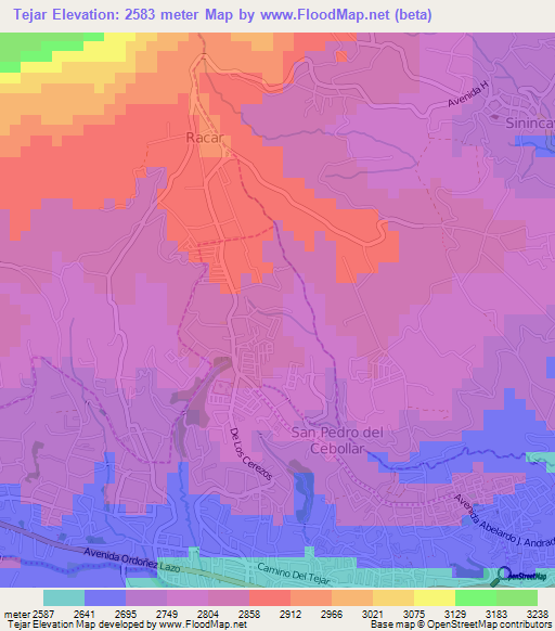 Tejar,Ecuador Elevation Map