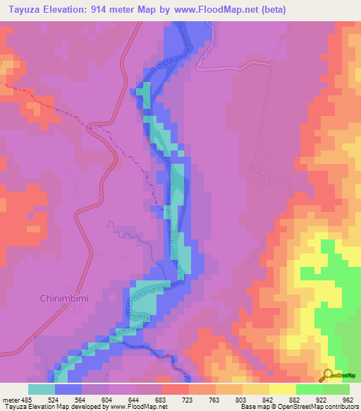 Tayuza,Ecuador Elevation Map